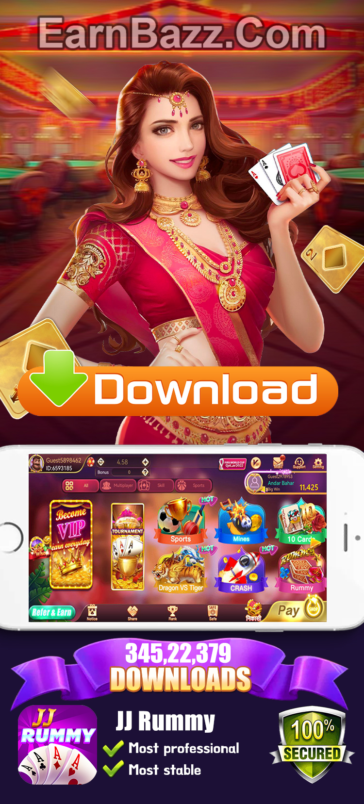 jj rummy apk banner